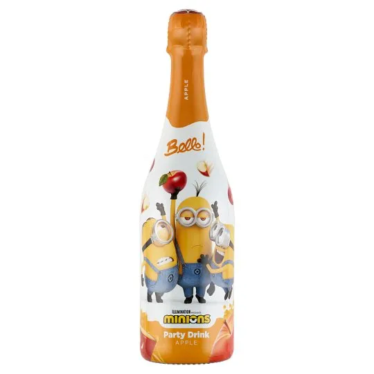 minions, getränk, apfel, sprudelndes getränk, flasche