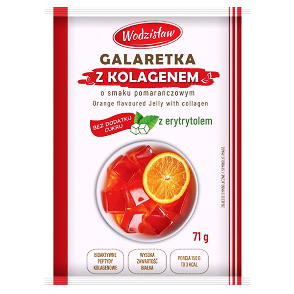 pomarańczowy żel, galaretka, kolagen, z erytrytolem, 71 g