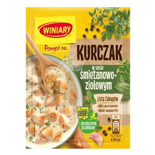 kurczak, zupa, śmietankowo-ziołowa, gotowa mieszanka, 4 porcje