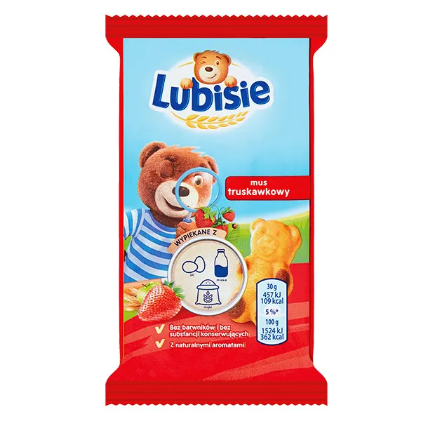 Kinder Snacking, Truskawkowy smak, miś, miękka konsystencja, opakowanie 30g