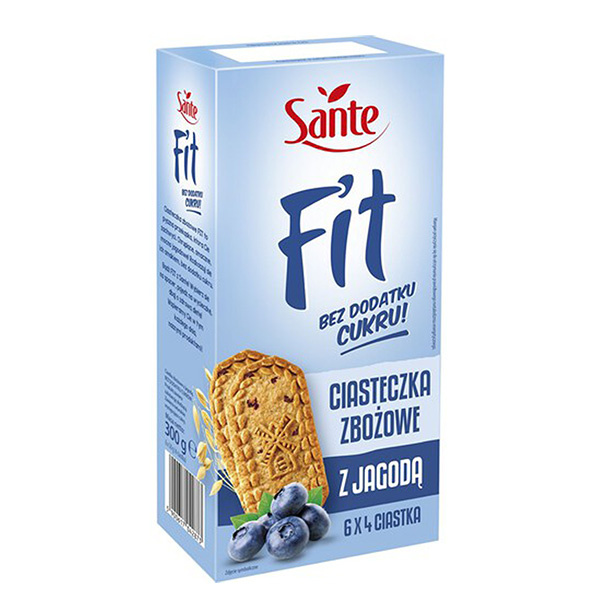 Sante Fit-Getreidekekse mit Heidelbeeren - Ciasteczka zbozowe z jagoda 300g