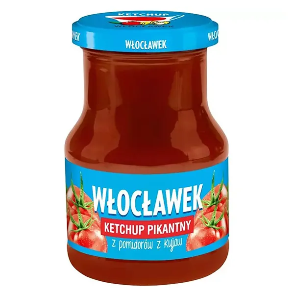 ketchup, sauce, glass jar, blauer etikett, tomaten