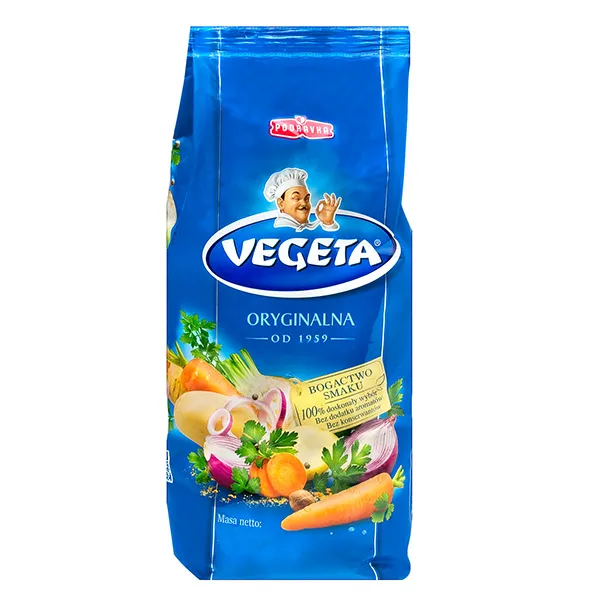 pasta, Gemüse, Vegeta, Gewürz, Verpackung blau