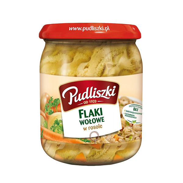 Pudliszki Rinderkutteln In Brühe - Flaki wolowe w rosole 450g