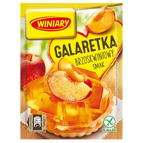  Pfirsich, Gelatine, Gelee, Frucht-Dessert, Brzoskwiniowy smak
