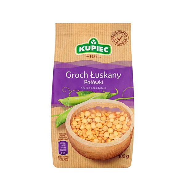 Kupiec Halbierte geschälte Erbsen - Groch luskany polowki 400g