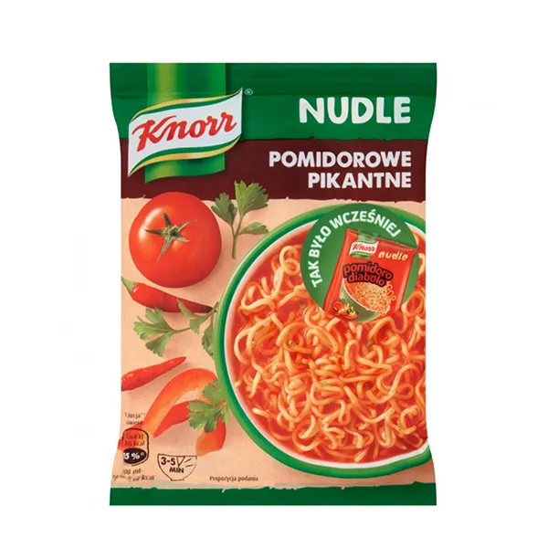 Tomatengeschmack, Instant-Nudeln, Trockenmix, Rote Soße, Knorr Nudeln