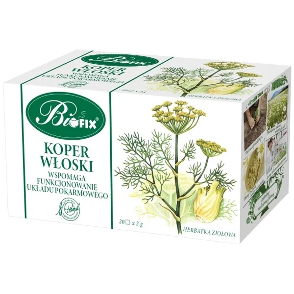 Koper Włoski, Herbata ziołowa, ziołowy napar, upłynnianie układu pokarmowego, opakowanie 20 x 2 g