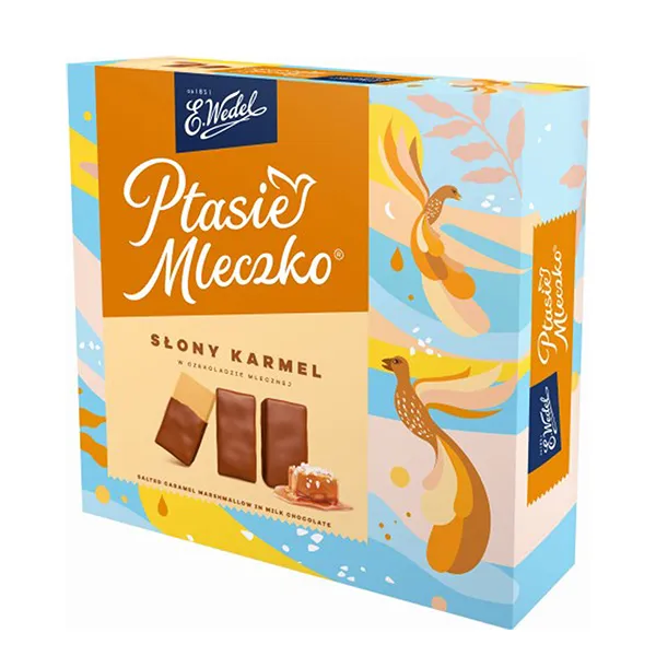 Schokolade, Milchschokolade, Karamell, Quadrate, Verpackung
