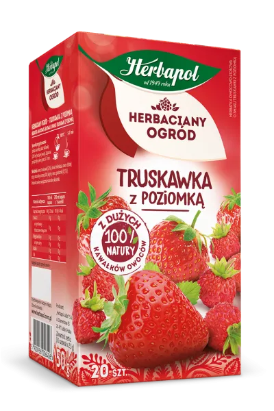 Erdbeeren Tee, Früchtetee, Kräutertee, Beeren, Verpackung Rot