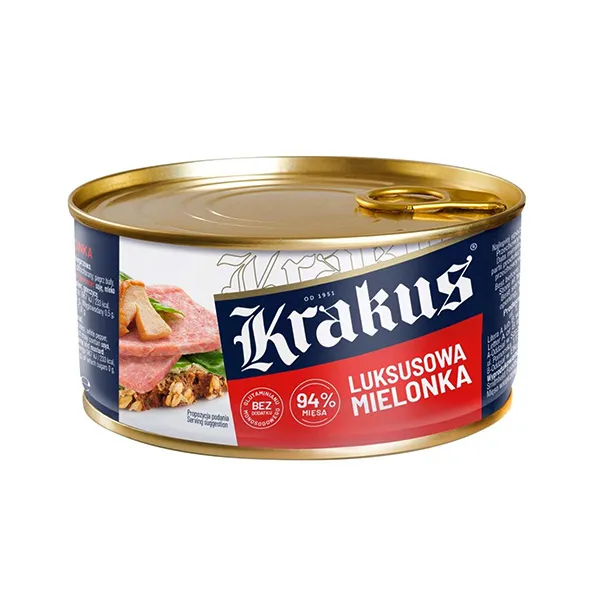 Krakus, Wurstkonserve, Dosenfutter, Lukusowa Mielonka, Fleischkonserve