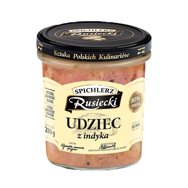 udziec, indyk, pasztet, mięso, słoik