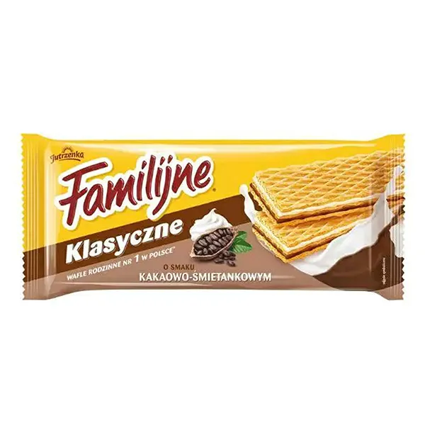 Jutrzenka Familijne Wafle o smaku kakaowo-śmietankowym 180g
