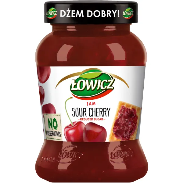 Sour cherry jam, Kirschenmarmelade, Low sugar, Keine Konservierungsstoffe, Glasgefäß