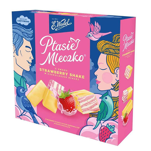 erdbeere, shake, quadrat, box, eiswürfel