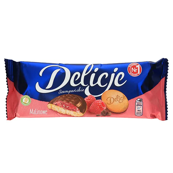 Keks, Schoko-Butter, Himbeerfüllung, Riegel, Knusprige Füllung