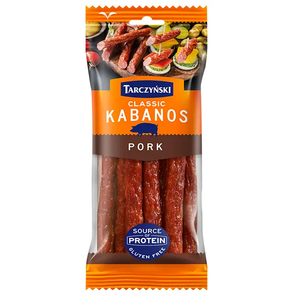 kabanos, schwein, snack, glutenfrei, protein