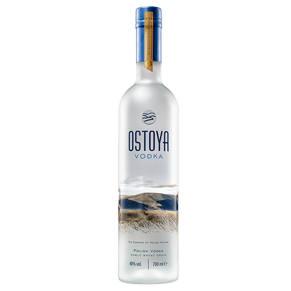 vodka, Flasche, klarer Alkohol, blauer Verschluss, 700 ml