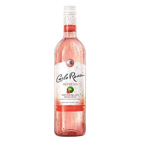 Rosé, Watermelon, Moscato, Etikett rot, Flasche