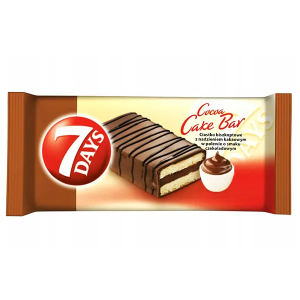 7days cake bar, Schokoladen-Schicht, Snack-Riegel, braun, Keksbar
