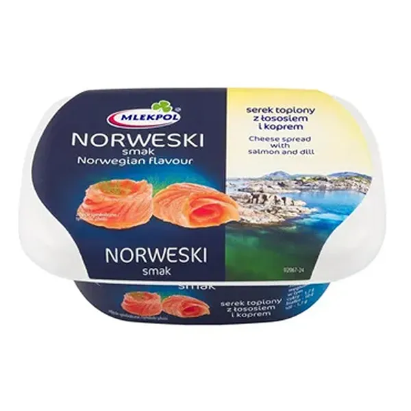 Mlekpol Norweski smak Serek topiony z łososiem i koprem 150g