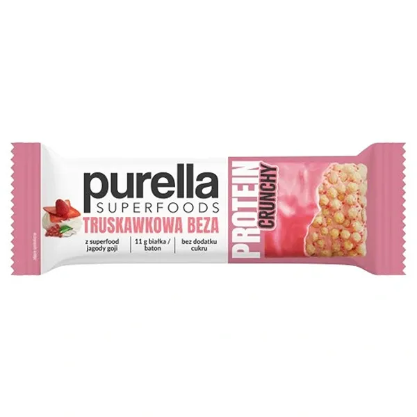 Proteinsatz, knusprig, rosa Verpackung, Frucht, glutenfrei