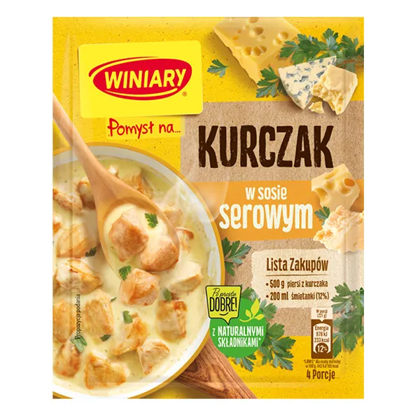 kurczak, w sosie serowym, zupa kurczak, logo winary, serowy sos