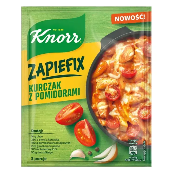 Schnell-Suppenmix, Hähnchen mit Tomaten, Tomatensauce, Knorr ZapiekFix, 3 Portionen