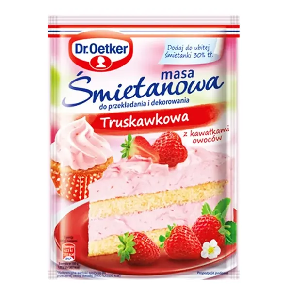 Tortenfrosting, Erdbeer, Milchcreme, Kuchenfüllung, Zutaten mit Obst