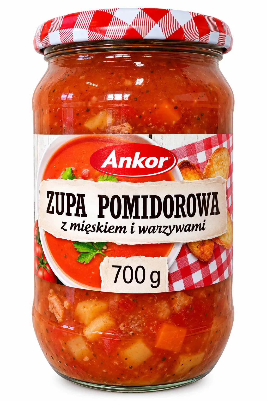 Ankor Tomatensuppe mit Fleisch und Gemüse 700 g - Zupa pomidorowa z mieskiem i warzywami 700 g