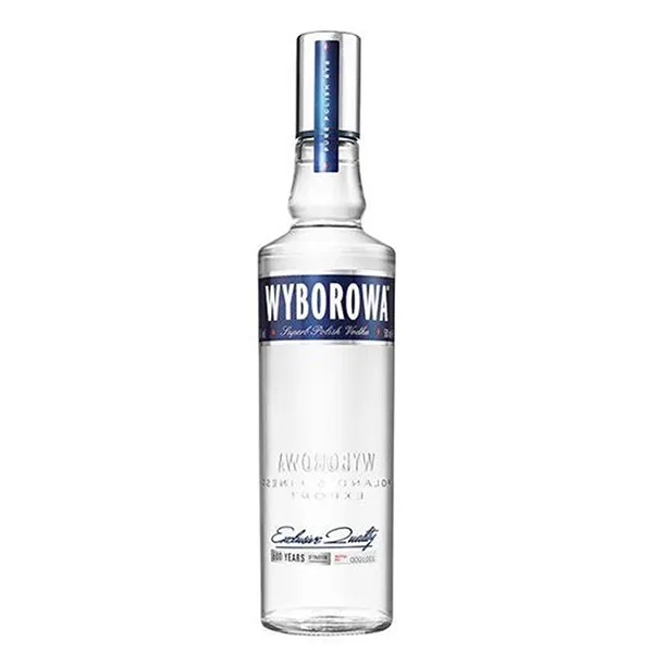 Wodka, Glasflasche, transparent, Korken, Etikett