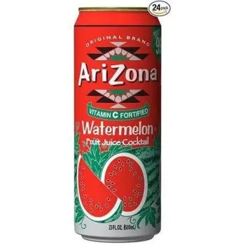 Soft drink, Watermelon, Fruit juice, Can, Arizona brand