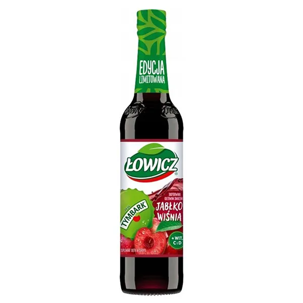 fruchtgeschmack, sirup, flasche, jablko?, polnische-etikette