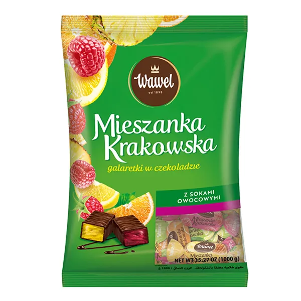 Fruchtgummi, Gemischte Frucht, Schokolade, Krakowska Mischung, Beutel 1kg