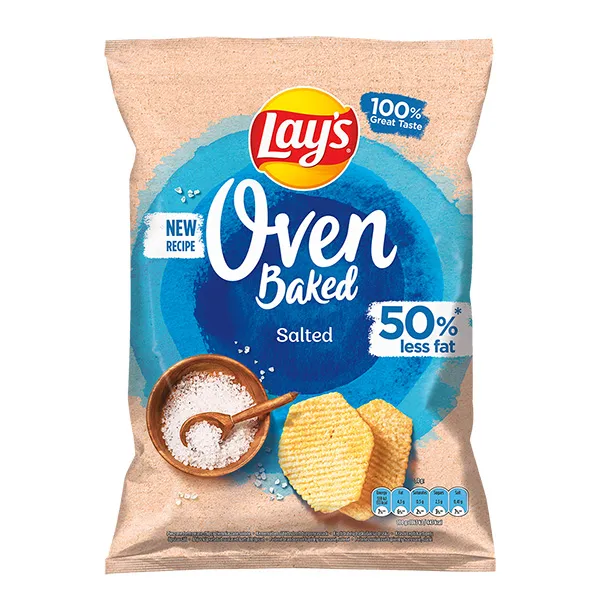 Chips, Salz, Oven baked, 50% weniger Fett, Lay's