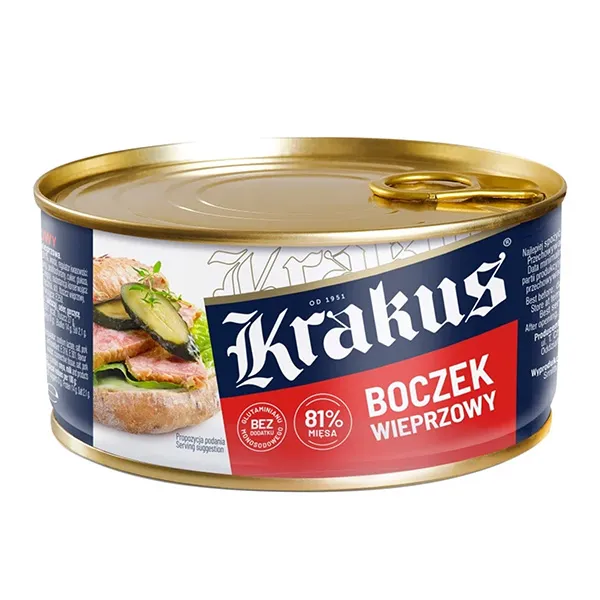 Fleischkonserve, Schwein, Bockwurst, Räucheraroma, Dosenpackung