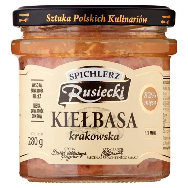 Kielbasa, Krakowska, Wurst, Pastete, Glasverpackung