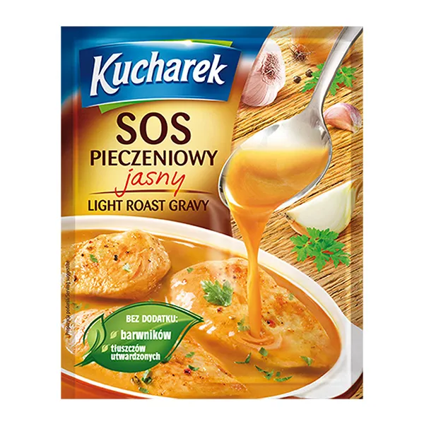 Suppe, Bratensoße, Pfeffer, Knoblauch, Kucharek SOS