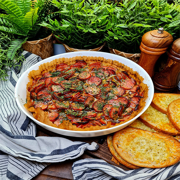 Präsentation des Essens, Pizza, Esstisch, Pflanze, Brunch