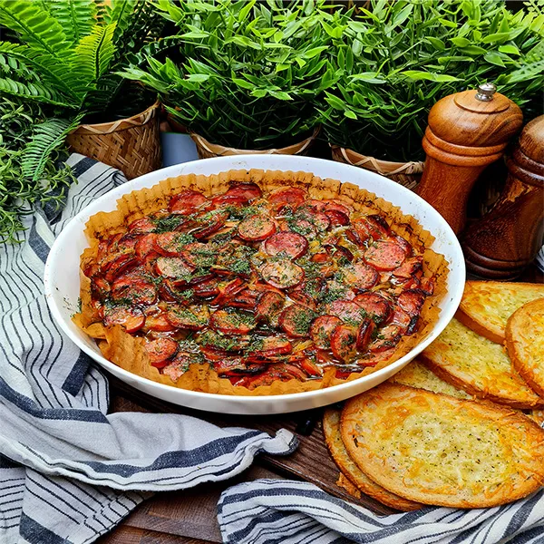 Präsentation des Essens, Pizza, Esstisch, Pflanze, Brunch