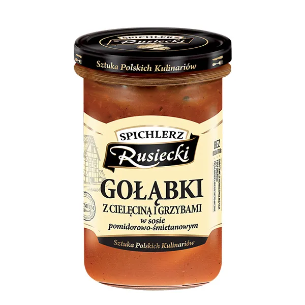 gołąbki, zielone z sosem, sos pomidorowy, gulasz w słoiku?, marynowane