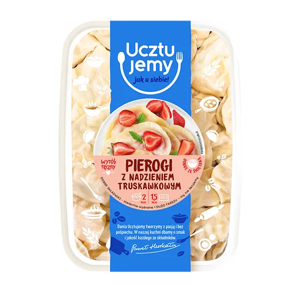 Pierogi, Dumplings, Erdbeere, Füllung, Verpackung