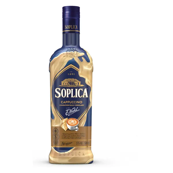Kaffee-Likör, Schnapsflasche, Schokolade, Blau-Gold, 500 ml