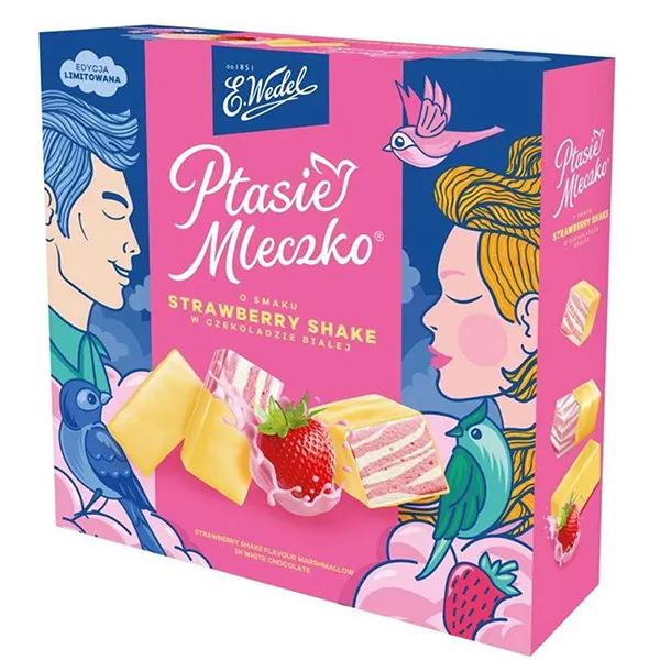 Erdbeere, Erdbeer-Shake, Waffel, Weiße Schokolade, Snack-Box