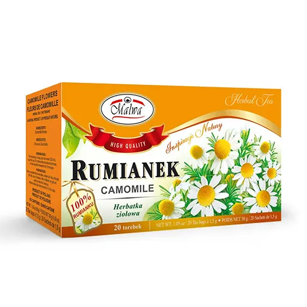 Rümanek, Kamomille, Kamilletee, Blumenmuster, Beutelpackung
