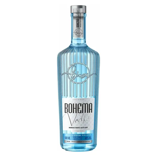 Flasche, Wodka, Boheme, blau, glasflasche