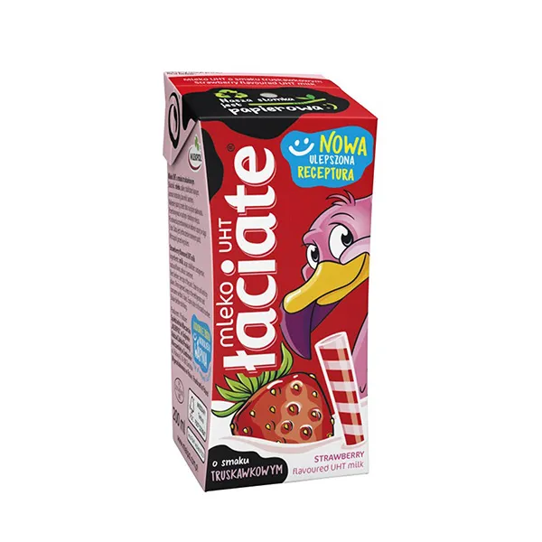 UHT-Milch, Erdbeer, Fruchtmilch, Strohhalm unbelegt, Trinkpackung
