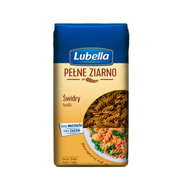 pasta, fusilli, zboże, brązowy, opakowanie