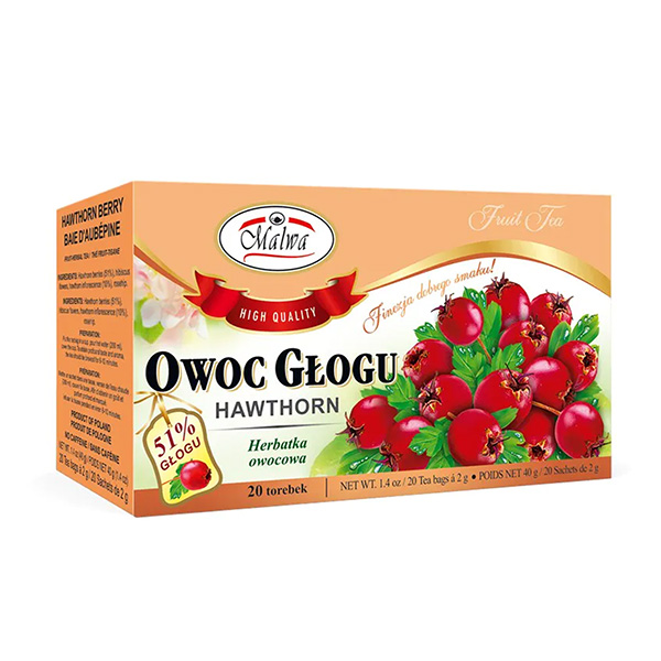 Malwa Weißdornfruchtee- Herbata owoc glogu (20x2g) 40g