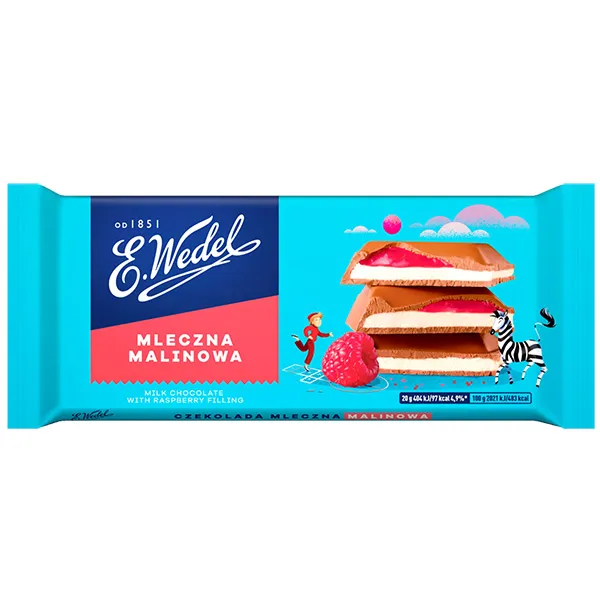 Schokolade, Milchschokolade, Malinowa, Raspberry filling, Riegel